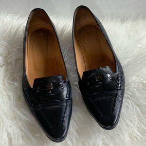 Tod's Black Leather Heeled Loafer